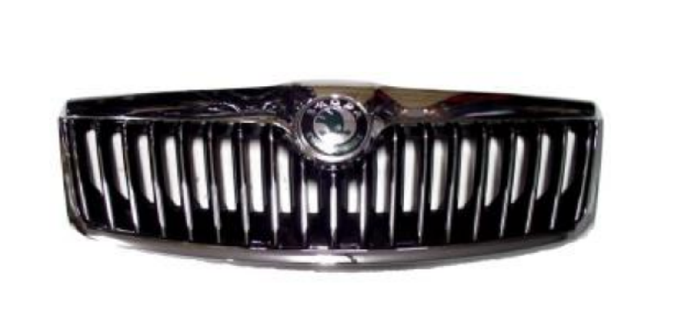 Radiator Grille With Emblem; Without Chromed Trim Strip; Front