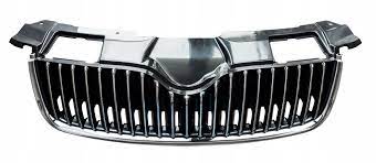 SKODA Radiator Grille; Lower Front;Without Emblem; With Chromed Trim Strip;