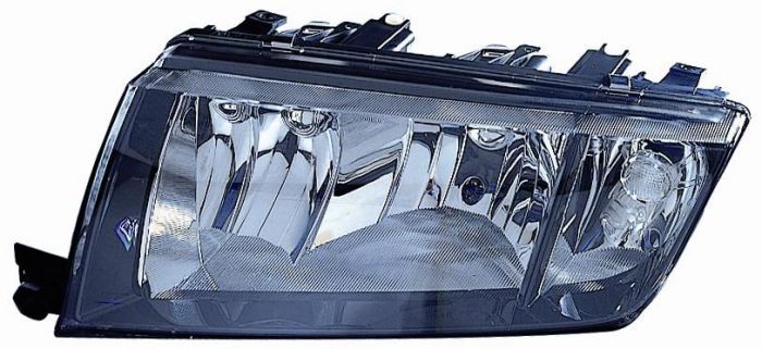 SKODA Headlight With Motor And Bulb; Silver Frame; Left