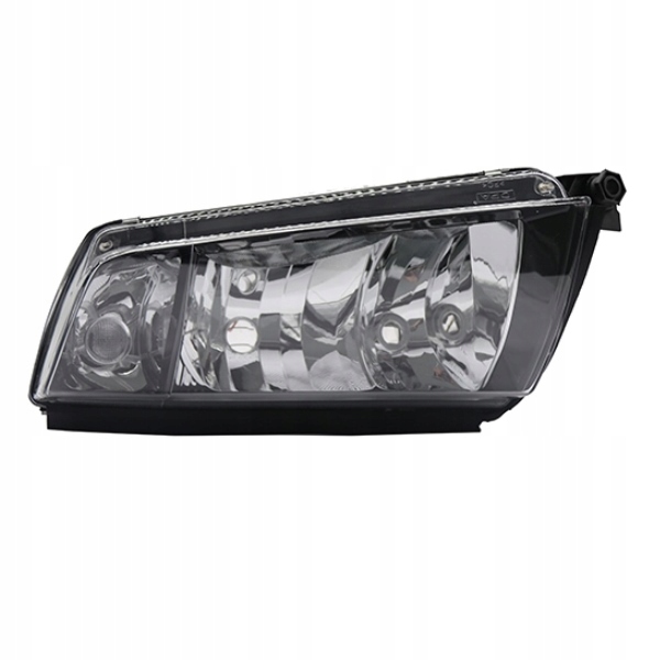 SKODA Headlight With Motor; Black Frame; Left