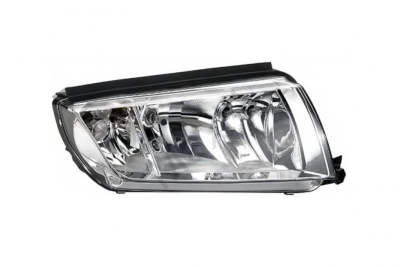 SKODA Headlight; Silver Frame; Right