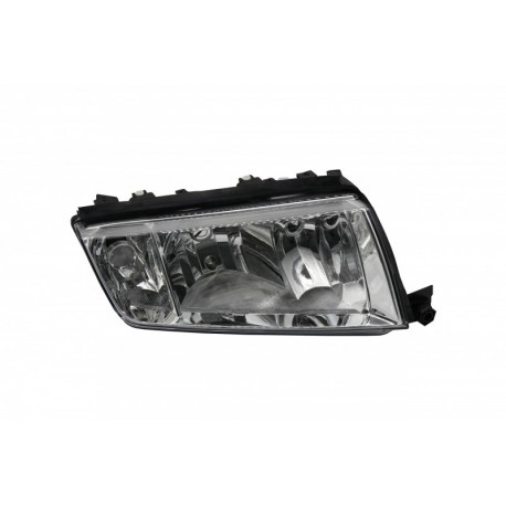 SKODA Headlight With Motor; Silver Frame; Right