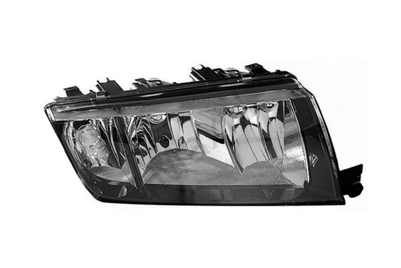 SKODA Headlight; Black Frame; Right