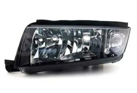 SKODA Headlight With Motor; Black Frame; Right